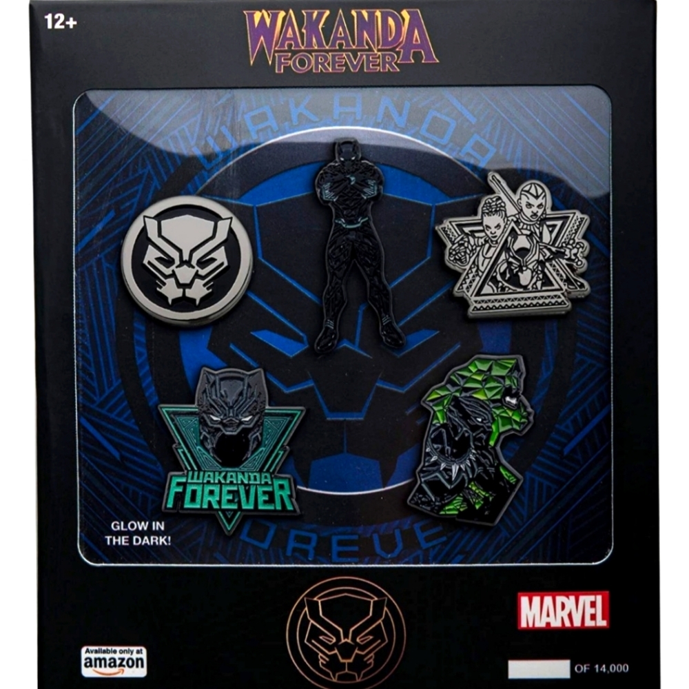 Limited Edition Marvel Black Panther Wakanda Forever Enamel Pin Set